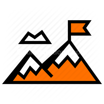 mountain, flag, target, mountains, promotion, achievement, accomplishment